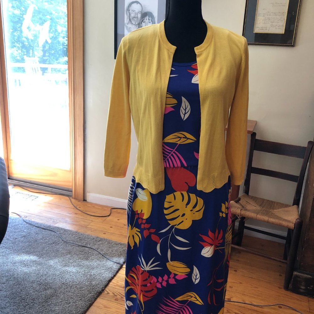Loft Outlet mustard yellow summer cardigan size M NWOT